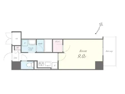 SALAN COURT(1K/8階)の間取り写真
