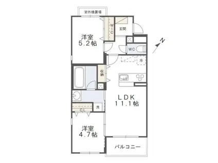 AXIS AI 吉塚(2LDK/3階)の間取り写真