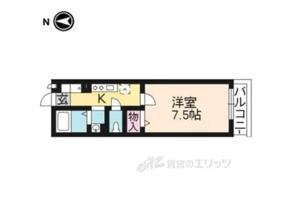 メゾン・ド・リュンヌ(1K/1階)の間取り写真