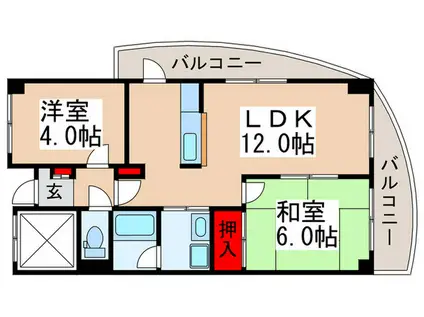 メルクマール鎌ヶ谷(2LDK/7階)の間取り写真