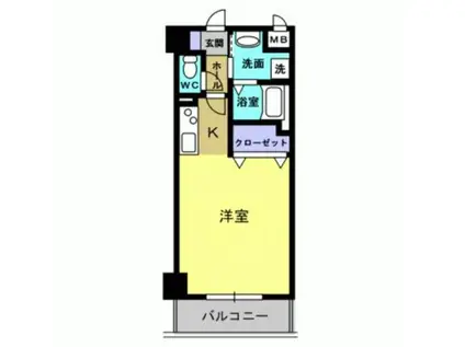 ファースト中青井(1K/4階)の間取り写真