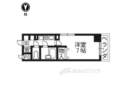 大晋メゾネ四条大宮(1K/6階)の間取り写真