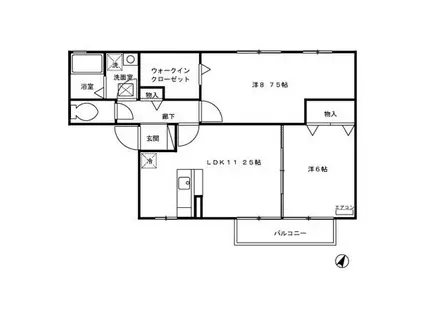 サンスクエア(2LDK/2階)の間取り写真