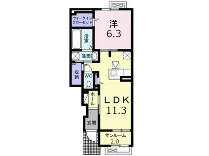ジェイ エスI・II(1LDK/1階)の間取り写真