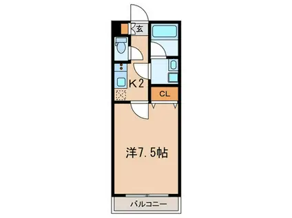 PREMIUM CUBE奥沢MO(1K/1階)の間取り写真