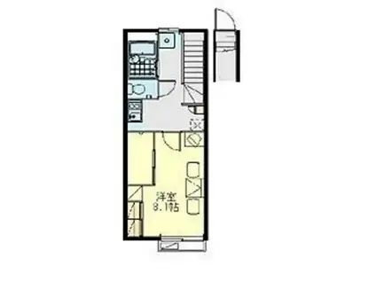 レオパレスジョーヌ(1K/2階)の間取り写真