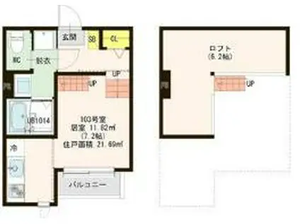 ZEN GARDEN APARTMENT - SAKAE(1K/1階)の間取り写真