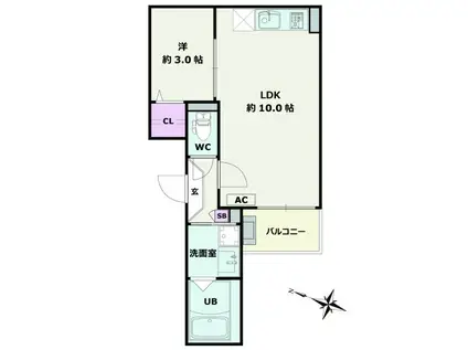 JACK SUNASHINDENIII(1LDK/1階)の間取り写真