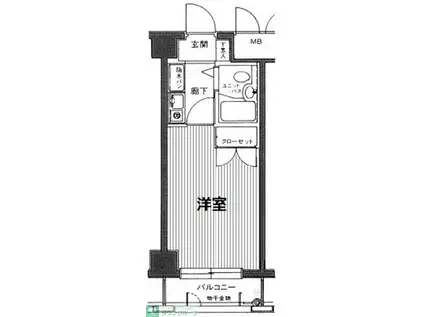 ガラ・シティ高井戸(1K/5階)の間取り写真