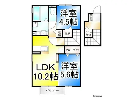 アステール(2LDK/2階)の間取り写真