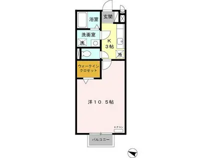 サニーヒル塚の台(1K/2階)の間取り写真