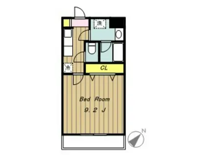 ハイツ浜I(1K/1階)の間取り写真