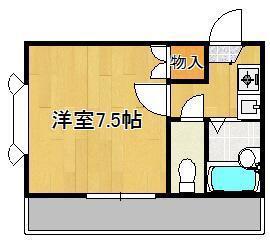 モアナサーフ折尾(1K/1階)の間取り写真
