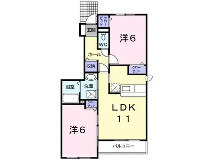 ソフィアコート(2LDK/1階)の間取り写真