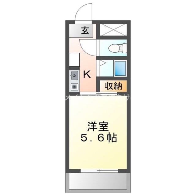 アーバンメゾン豊川(1K/5階)の間取り写真