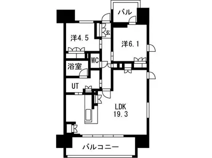 ブランズ北堀江(2LDK/5階)の間取り写真