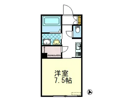フォルス24(1K/2階)の間取り写真