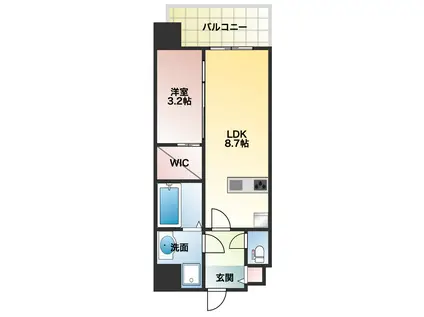 エスリードレジデンス梅田クラスシティ(1LDK/6階)の間取り写真