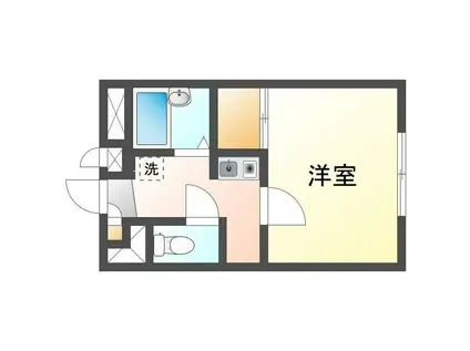 レオパレスニ中前ニ(1K/2階)の間取り写真
