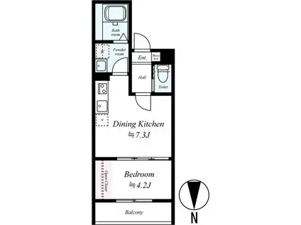 GRADUS平塚II(1DK/3階)の間取り写真
