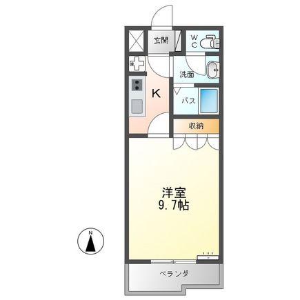 コーポ・ブルースカイ(1K/1階)の間取り写真