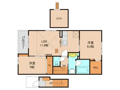 アステール(2LDK/2階)の間取り写真