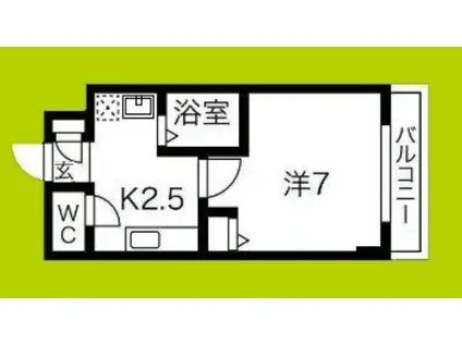 ハイツシャレット(1K/2階)の間取り写真