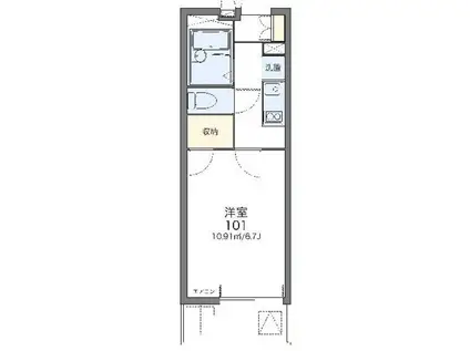 レオパレスプレジデントハイツ(1K/1階)の間取り写真