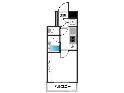 LAリトス西早稲田(1K/3階)の間取り写真