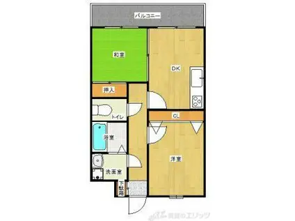 テラートI(2DK/1階)の間取り写真