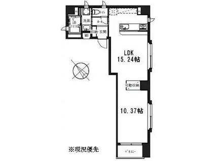 クレア南(1LDK/3階)の間取り写真