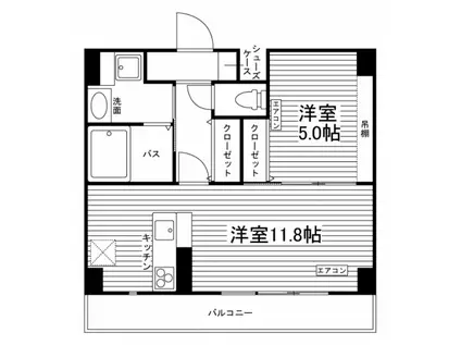 リビスタ盛岡駅前(1LDK/12階)の間取り写真