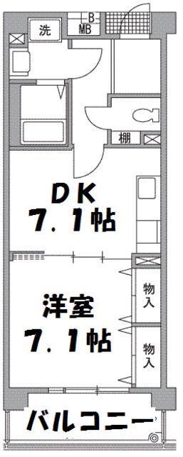 コーポレート武蔵境(1DK/3階)の間取り写真
