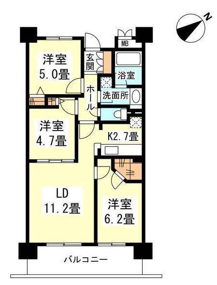 アーマックス大井町(3LDK/12階)の間取り写真