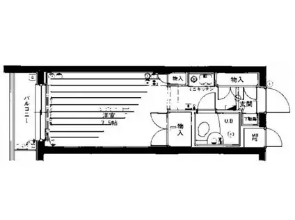 ワコーレ武蔵浦和(ワンルーム/3階)の間取り写真