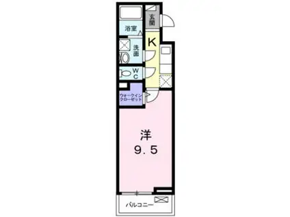 パルファン(1K/1階)の間取り写真