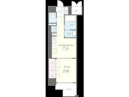 セイワパレス大手通(1DK/13階)の間取り写真