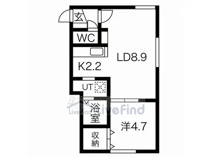 フィオリトゥラ平岸(1LDK/1階)の間取り写真
