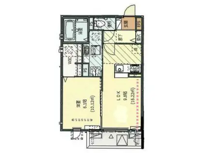 PLUS CUBE SUMA(1LDK/1階)の間取り写真