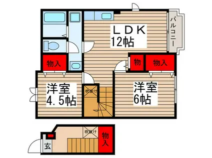 レモンハートII(2LDK/2階)の間取り写真