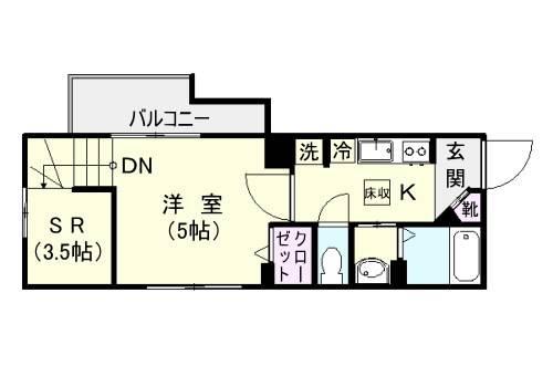 プレステージ荒田(1K/1階)の間取り写真