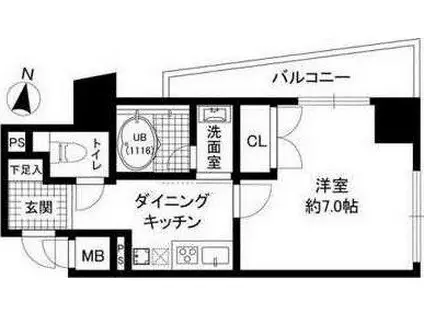 プリオール・オオフチ(1DK/3階)の間取り写真