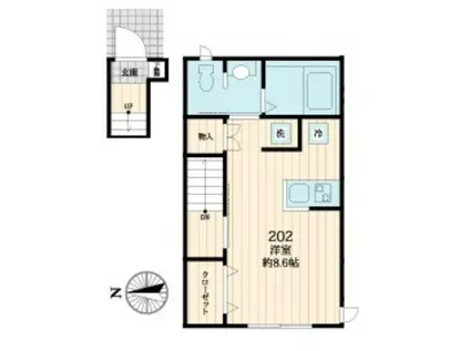 LUMIERE(ワンルーム/2階)の間取り写真