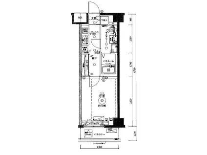 クレヴィスタ豊洲ベイサイドII(1K/1階)の間取り写真