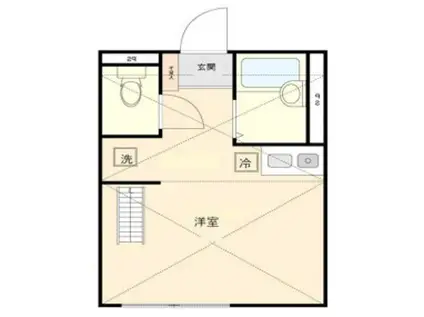 ジョーヌ・ドール(ワンルーム/1階)の間取り写真