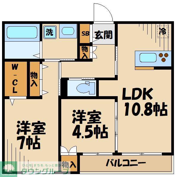 メゾン・ベルミオII(2LDK/2階)の間取り写真