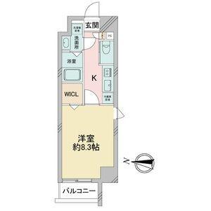 S-FORT堀田通(1K/7階)の間取り写真