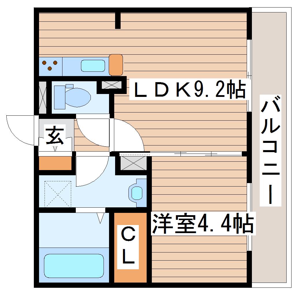 グランシャリオ千代田(1LDK/1階)の間取り写真