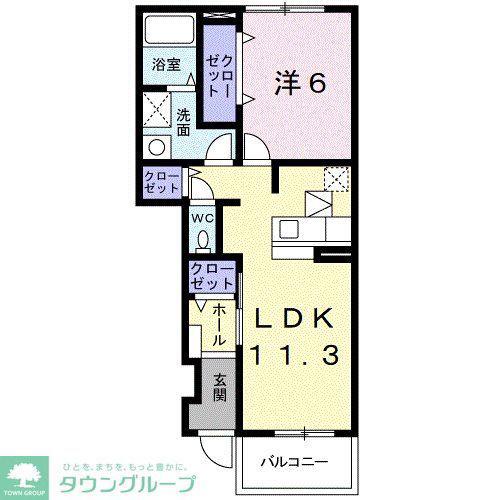 グロースヴィラ(1LDK/1階)の間取り写真
