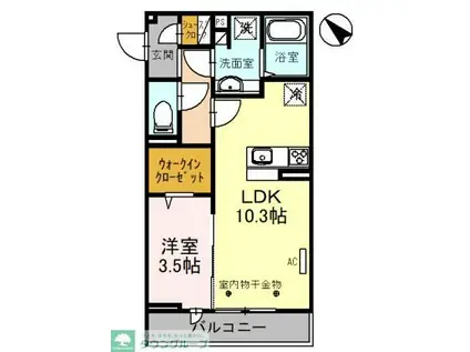 フェリーチェ(1LDK/3階)の間取り写真